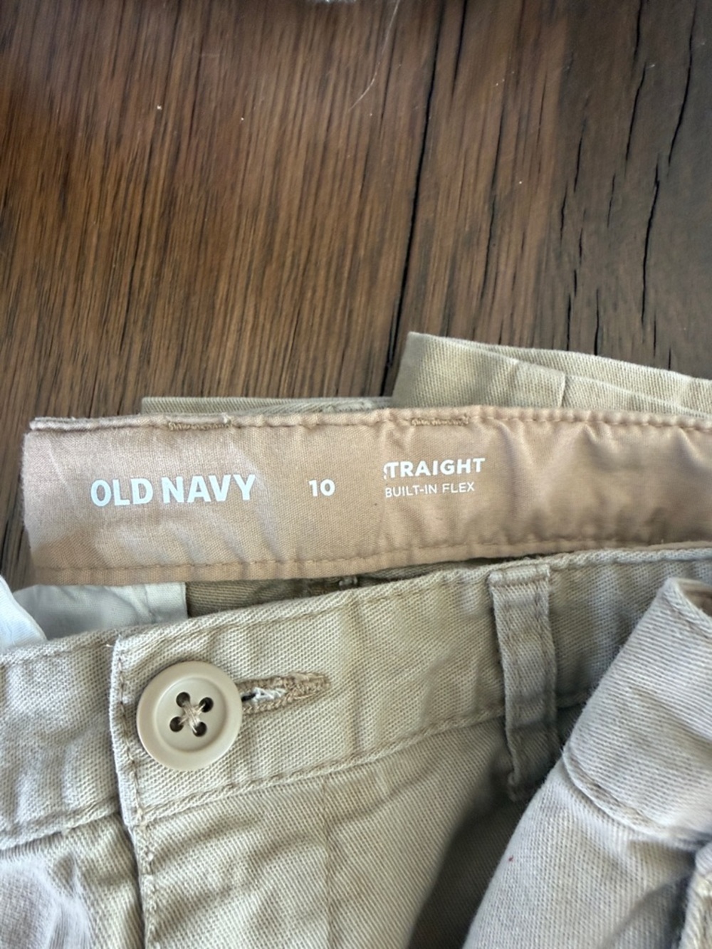 Old Navy Straight Fit Khakis in Beige